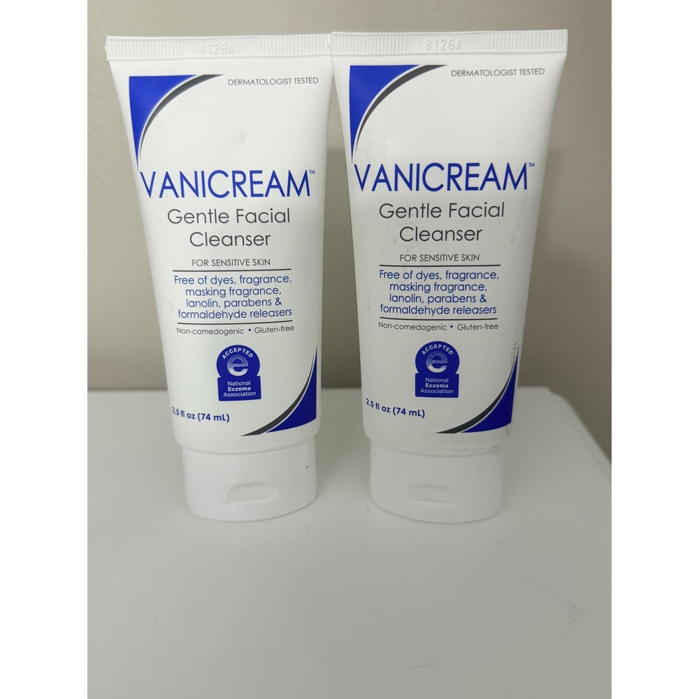 Vanicream Gentle Facial Cleanser Unisex 2.5oz White 2-Pack Sensitive Skin NWT